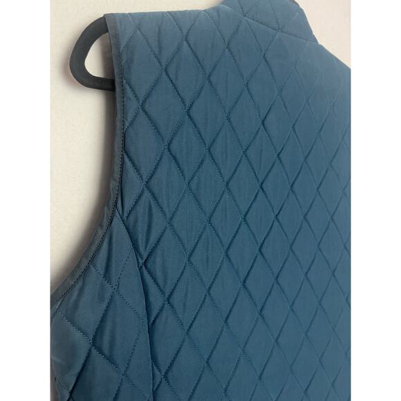 Jaclyn Smith Women's Blue Full Snap Quilted Vest Size Large Mock Neck Zip Pocket - Picture 9 of 9